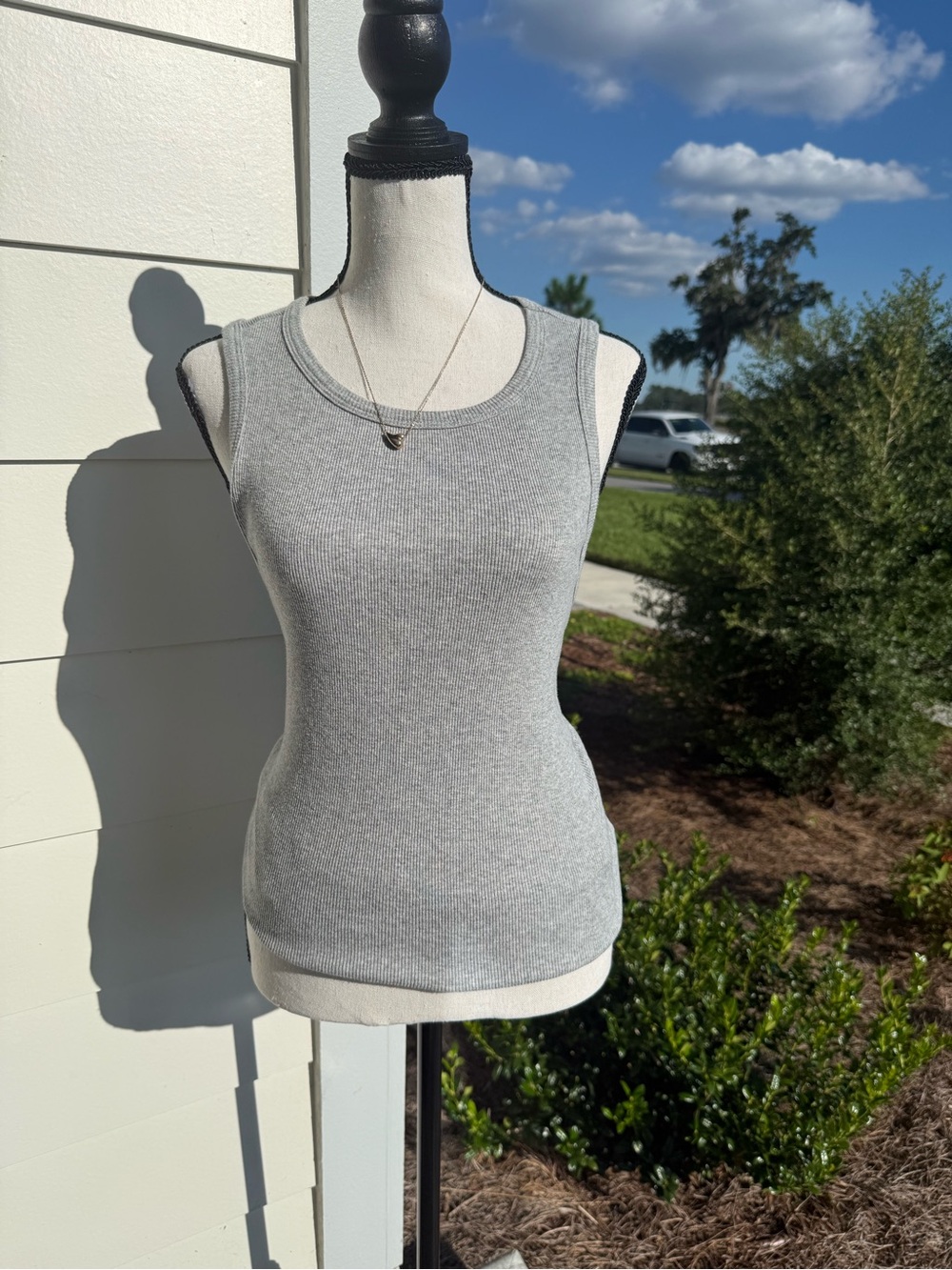 J. Crew Light Gray Ribbed Tank Top